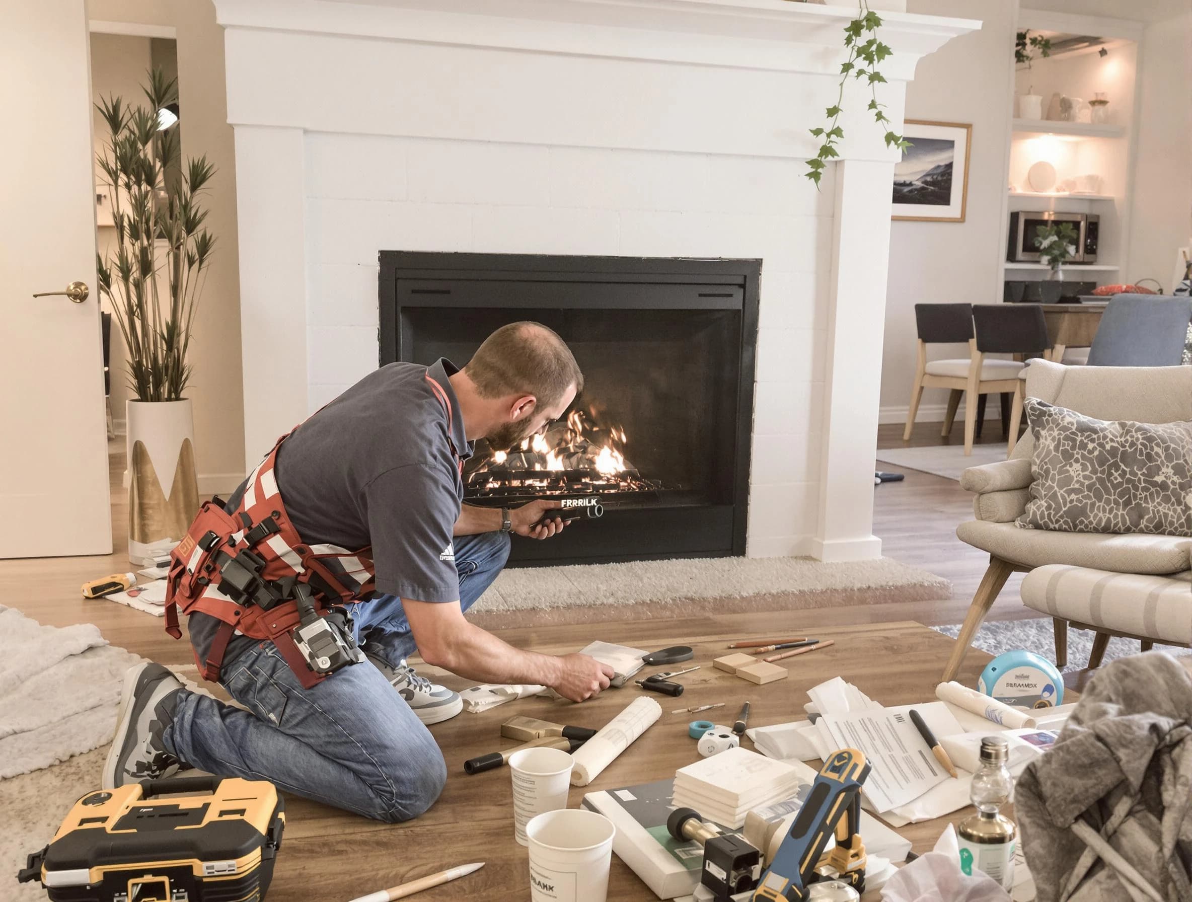 Doraville Chimney Sweep performing fireplace repair in Doraville, GA