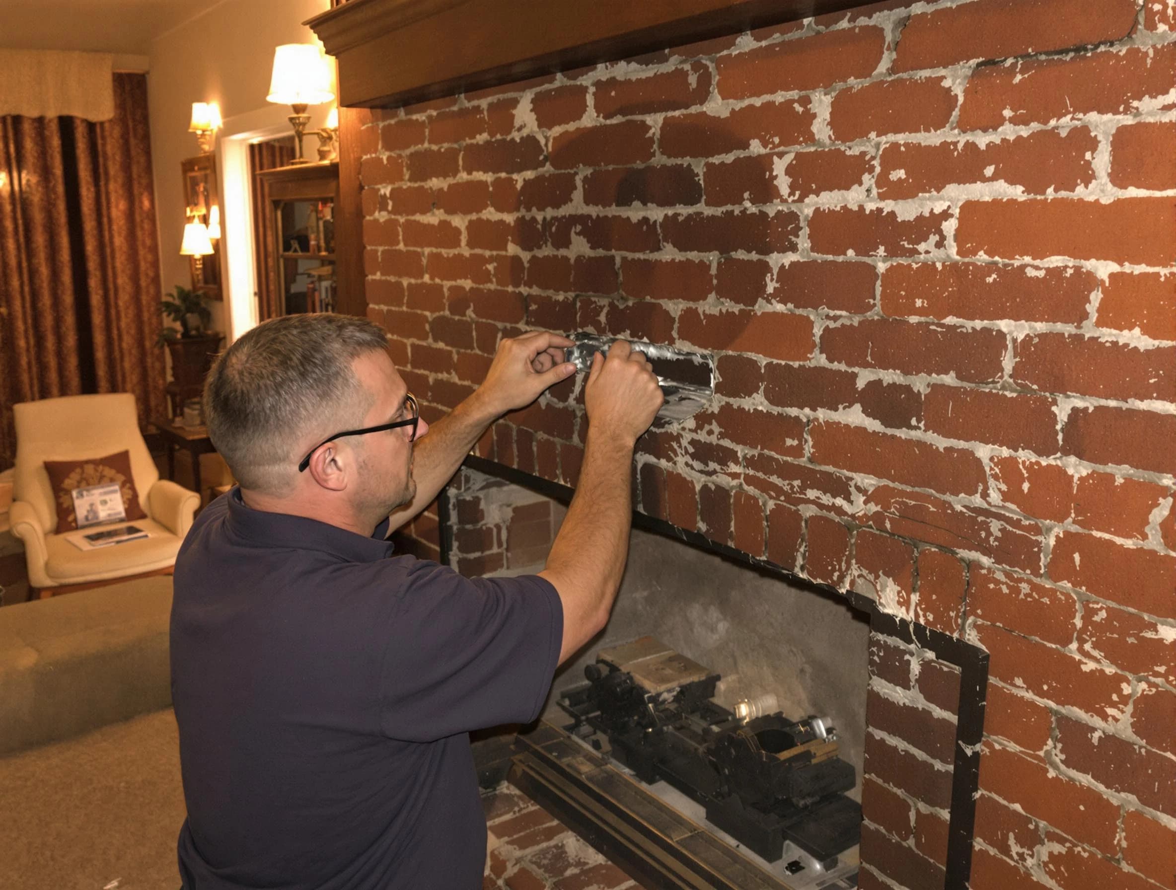 Doraville Chimney Sweep expert fixing a fireplace in Doraville, GA