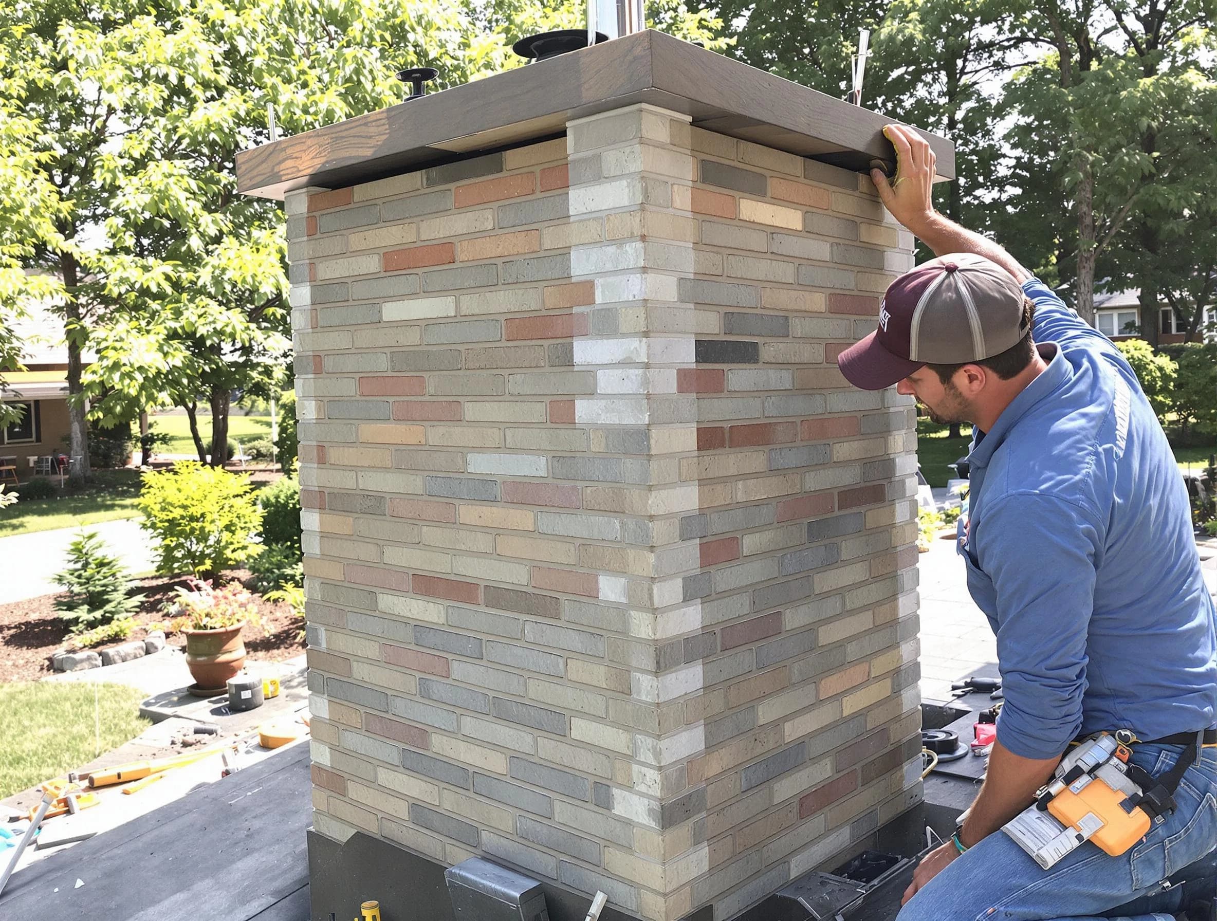Doraville Chimney Sweep completing a modern chimney remodel in Doraville, GA