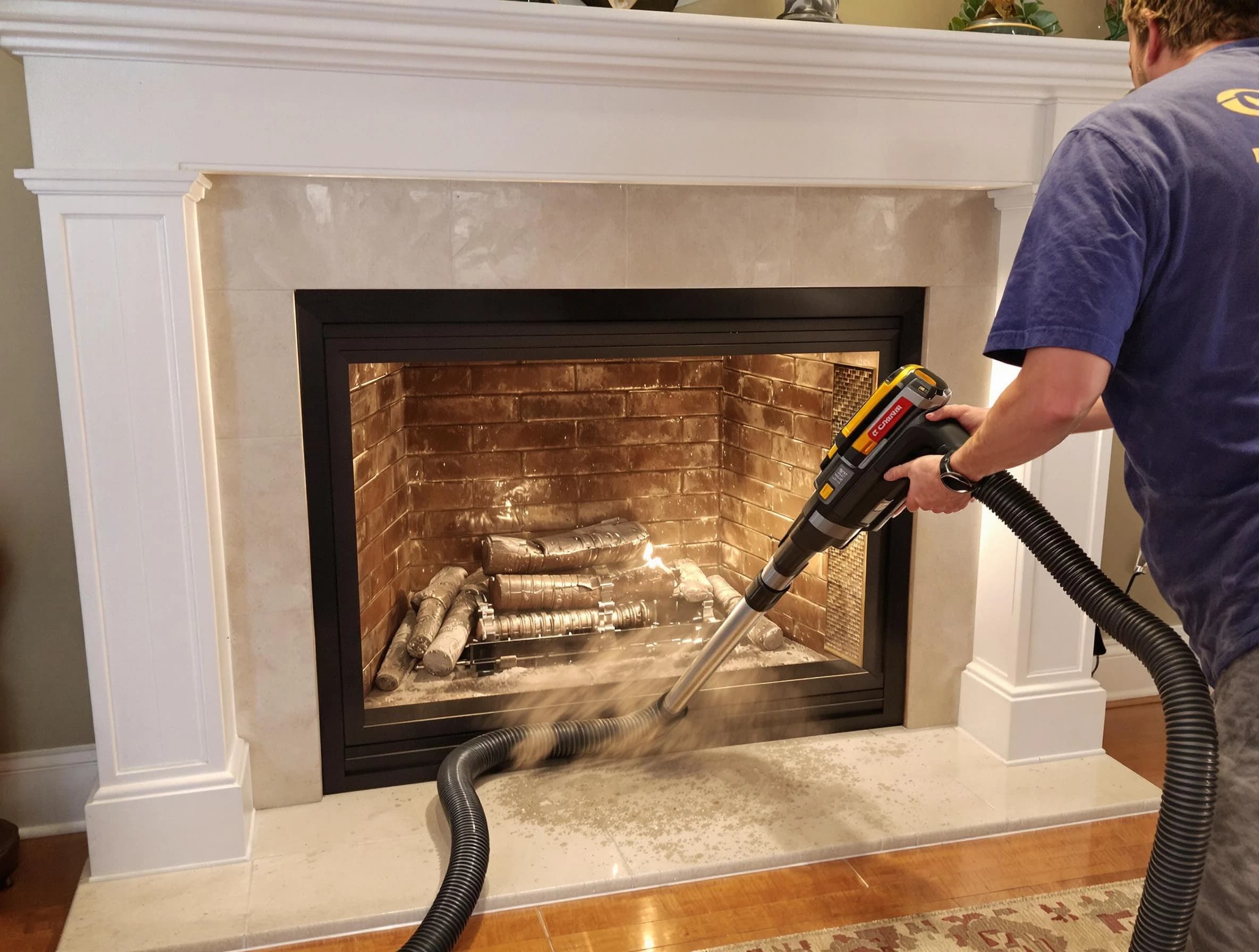 Fireplace cleaning performed by Doraville Chimney Sweep in Doraville, GA