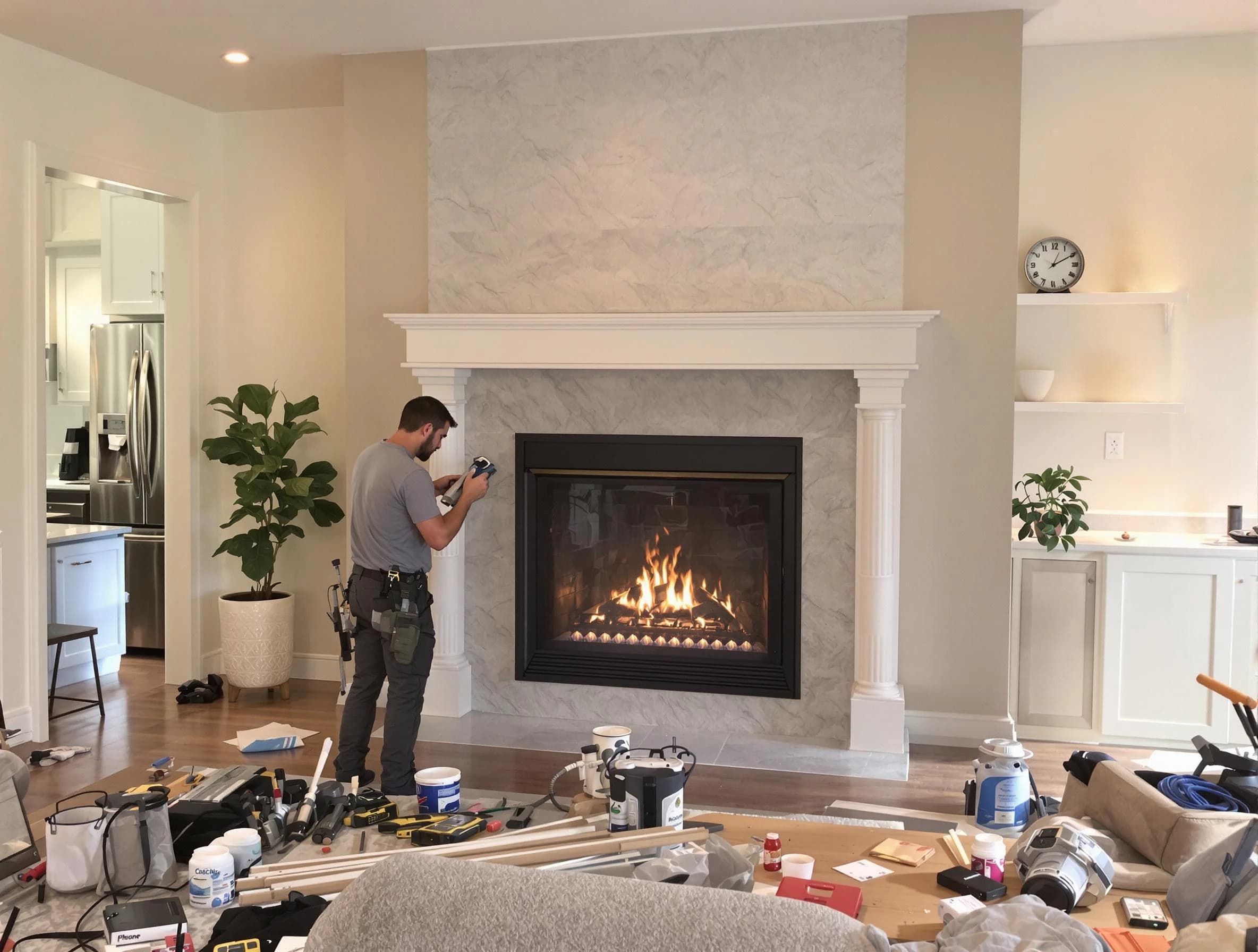 Newly installed fireplace by Doraville Chimney Sweep in Doraville, GA