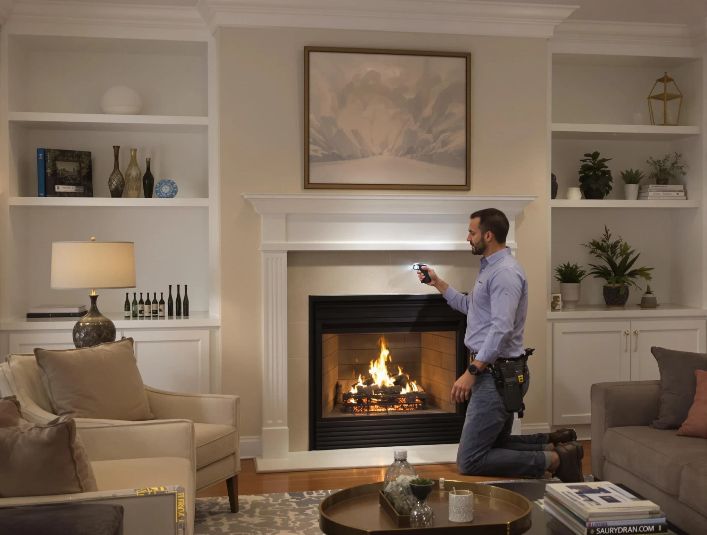 Doraville Chimney Sweep conducting a fireplace safety inspection in Doraville, GA