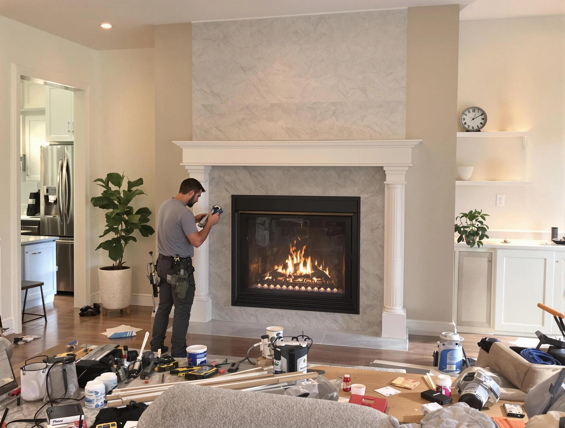 Newly installed fireplace by Doraville Chimney Sweep in Doraville, GA
